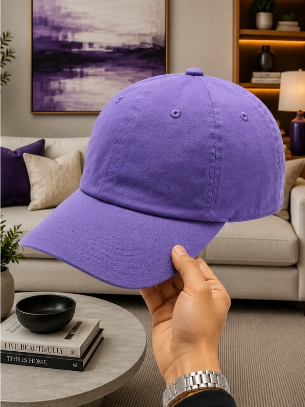 Purple Unisex Adjustable Baseball Cap – Classic Cotton Dad Hat